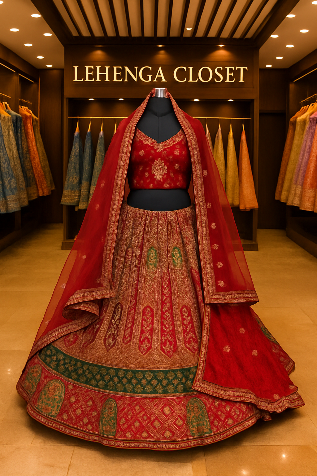 Heavy Velvet Zari Work & Zarkan Diamond Work Bridal Lehenga Choli For Women