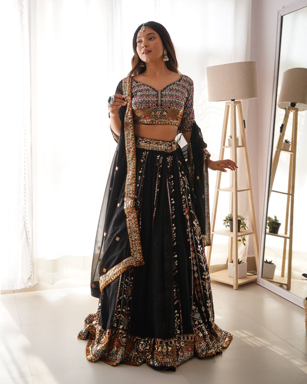Black Treditional Wear Beautiful Georgette Designer Lehenga Choli