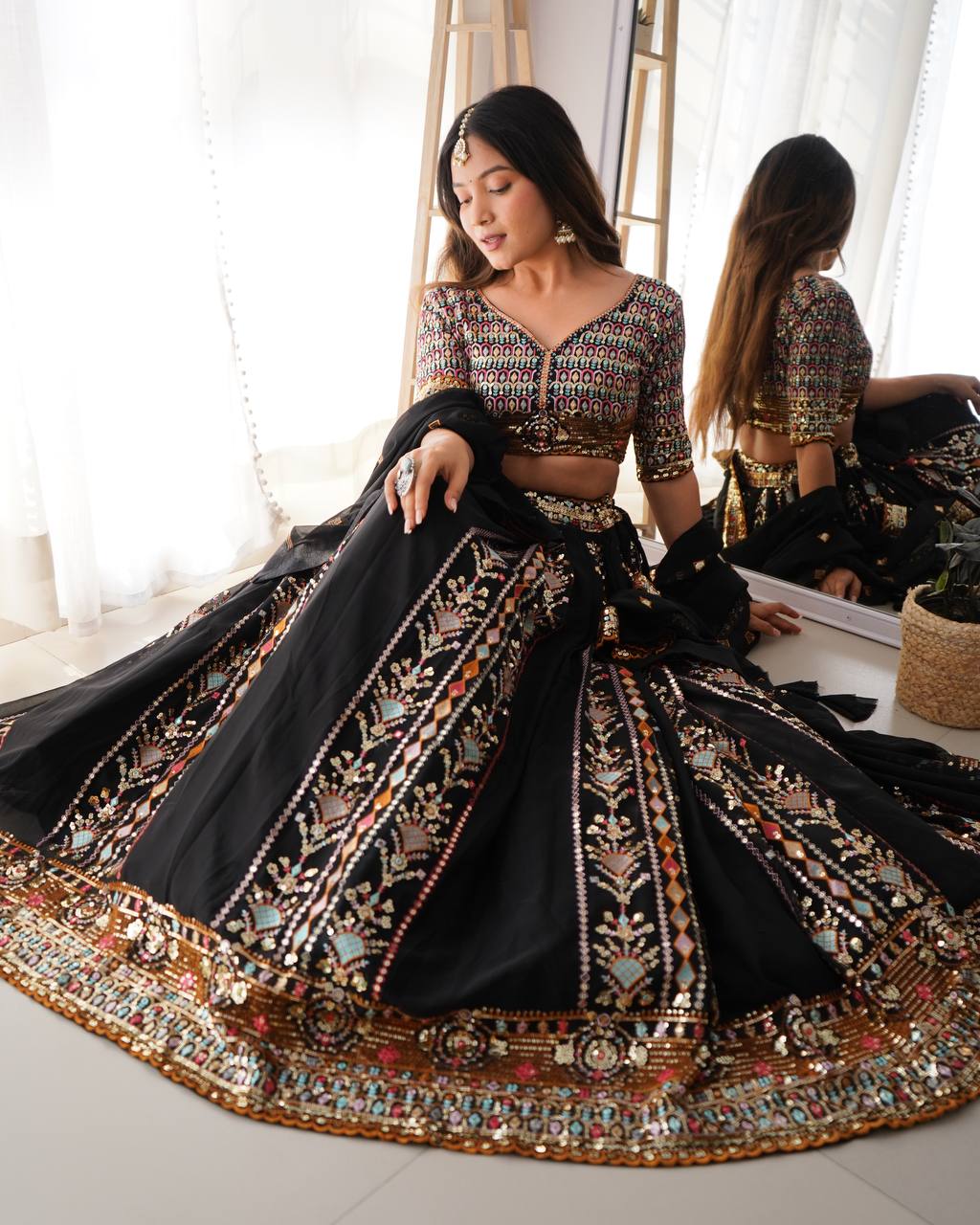 Black Treditional Wear Beautiful Georgette Designer Lehenga Choli