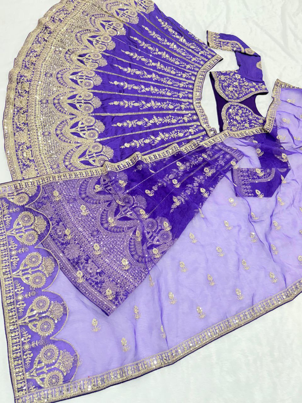 Royal Purple Embroidered Lehenga Choli with Dupatta – Wedding Wear Collection