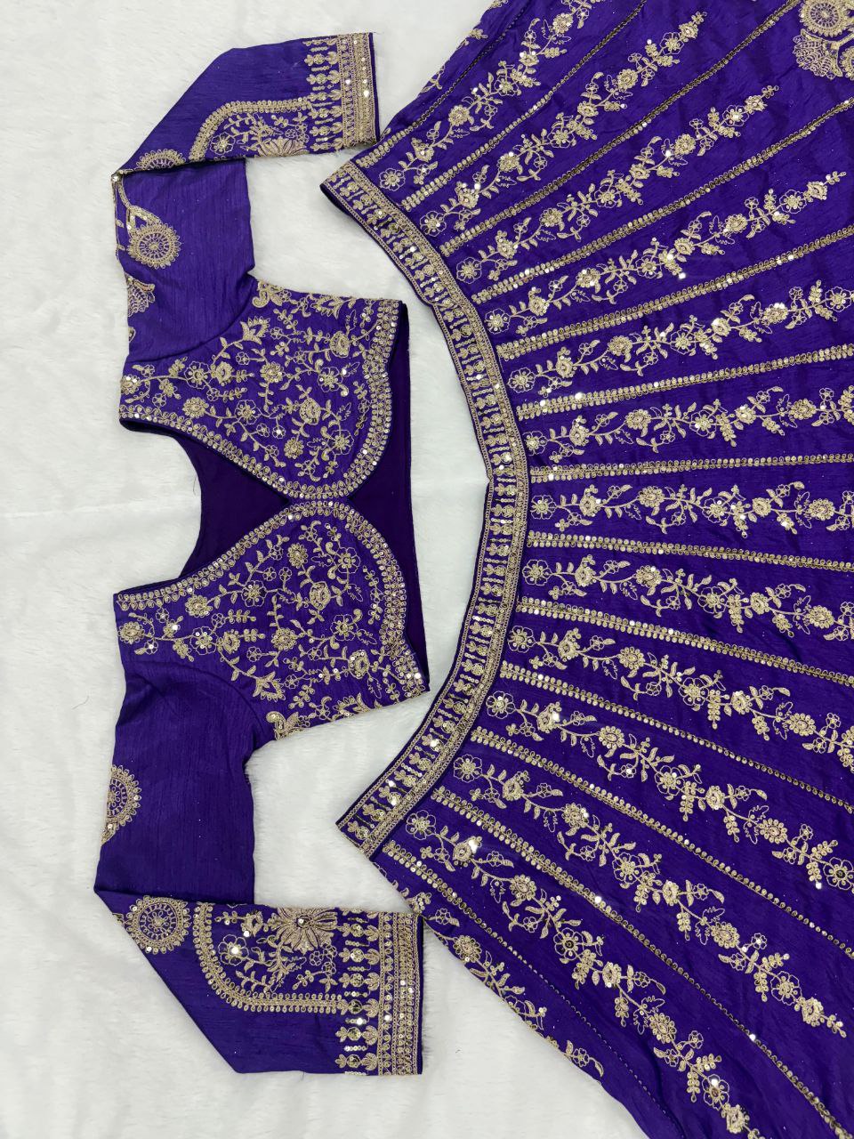 Royal Purple Embroidered Lehenga Choli with Dupatta – Wedding Wear Collection