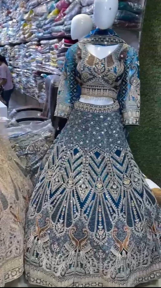 Soft Net Codding Worked Designer Wedding Wear Lehenga Choli