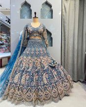 Load image into Gallery viewer, Wedding Wear Pista Color Net Coding Work Lehenga Choli
