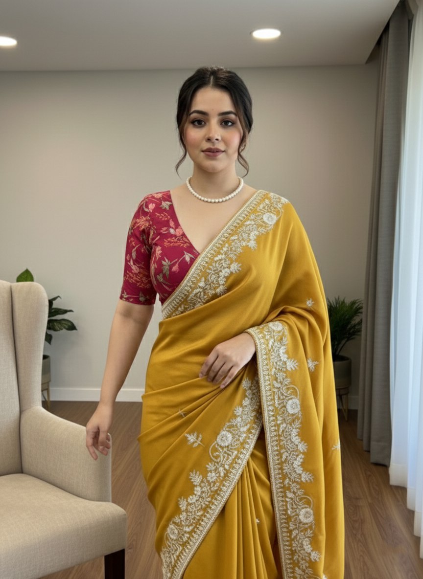 New Latest Trendy Party Wear Silk Saree