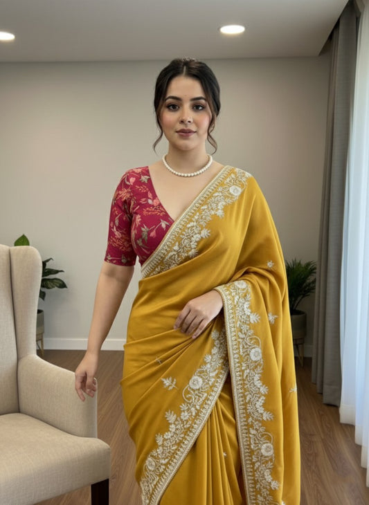 New Latest Trendy Party Wear Silk Saree