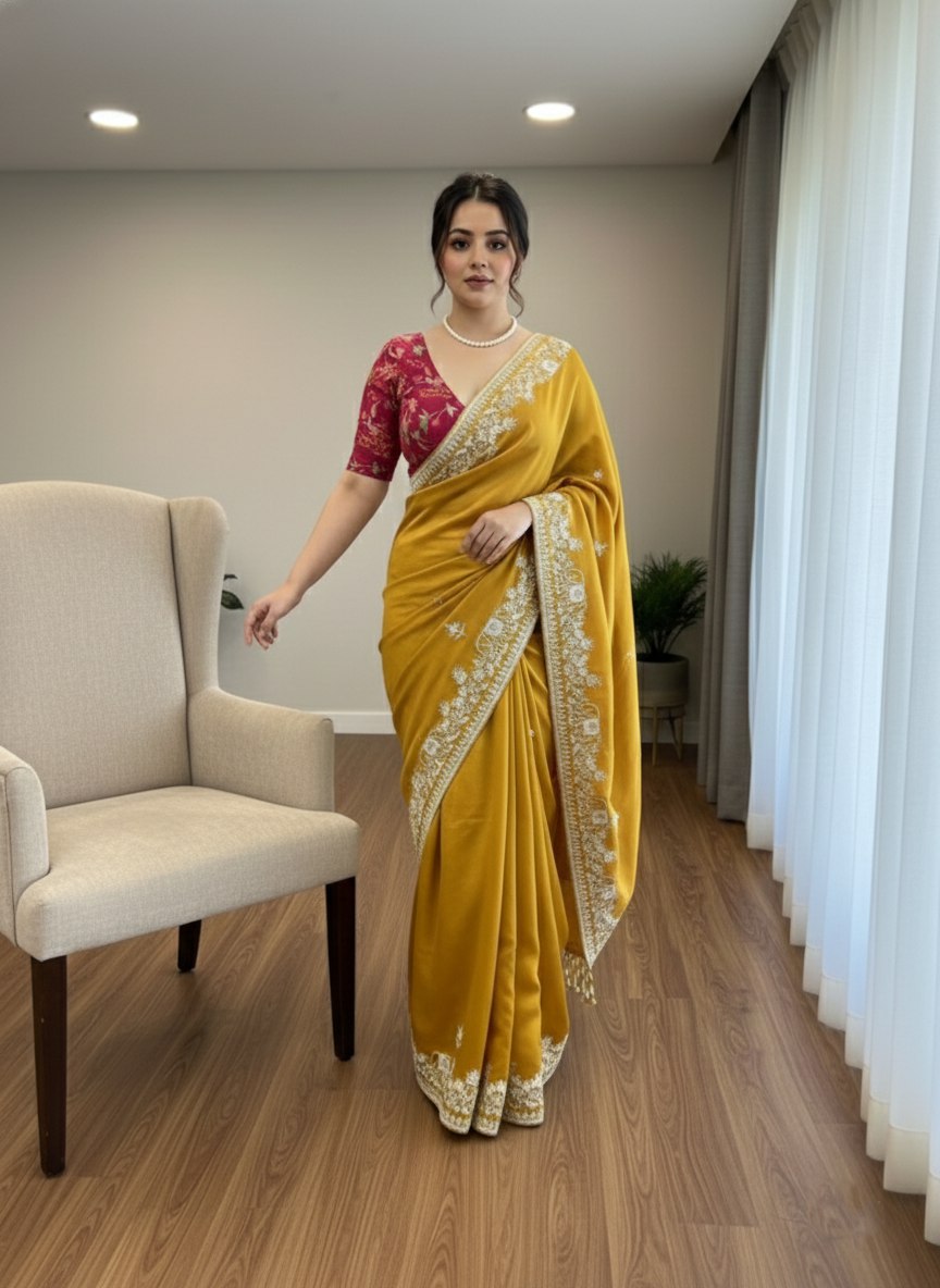 New Latest Trendy Party Wear Silk Saree