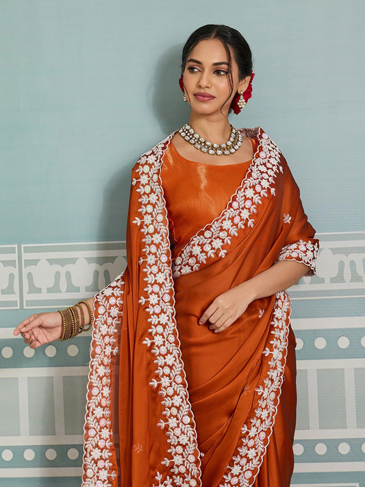 New Latest Party Wear Soft Rangoli  Silk Saree