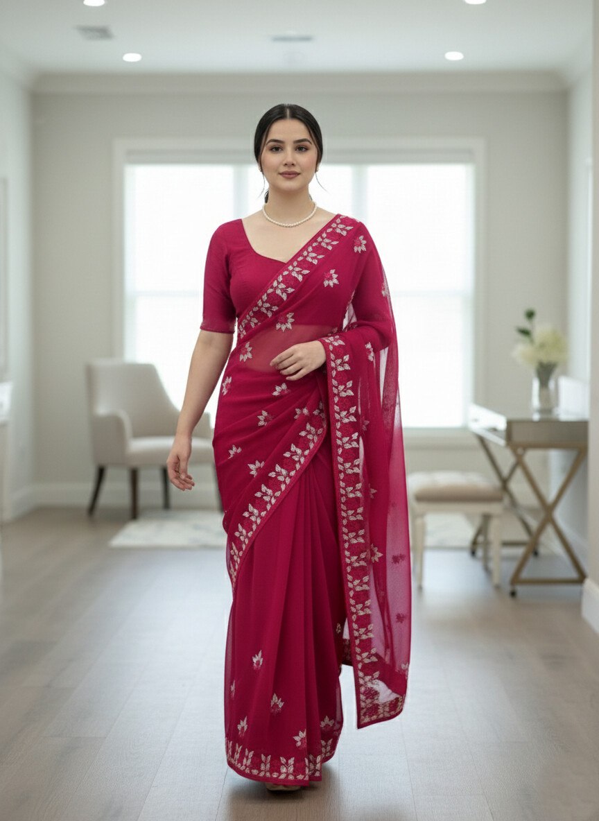 New Women's Party Wear Soft Net Saree