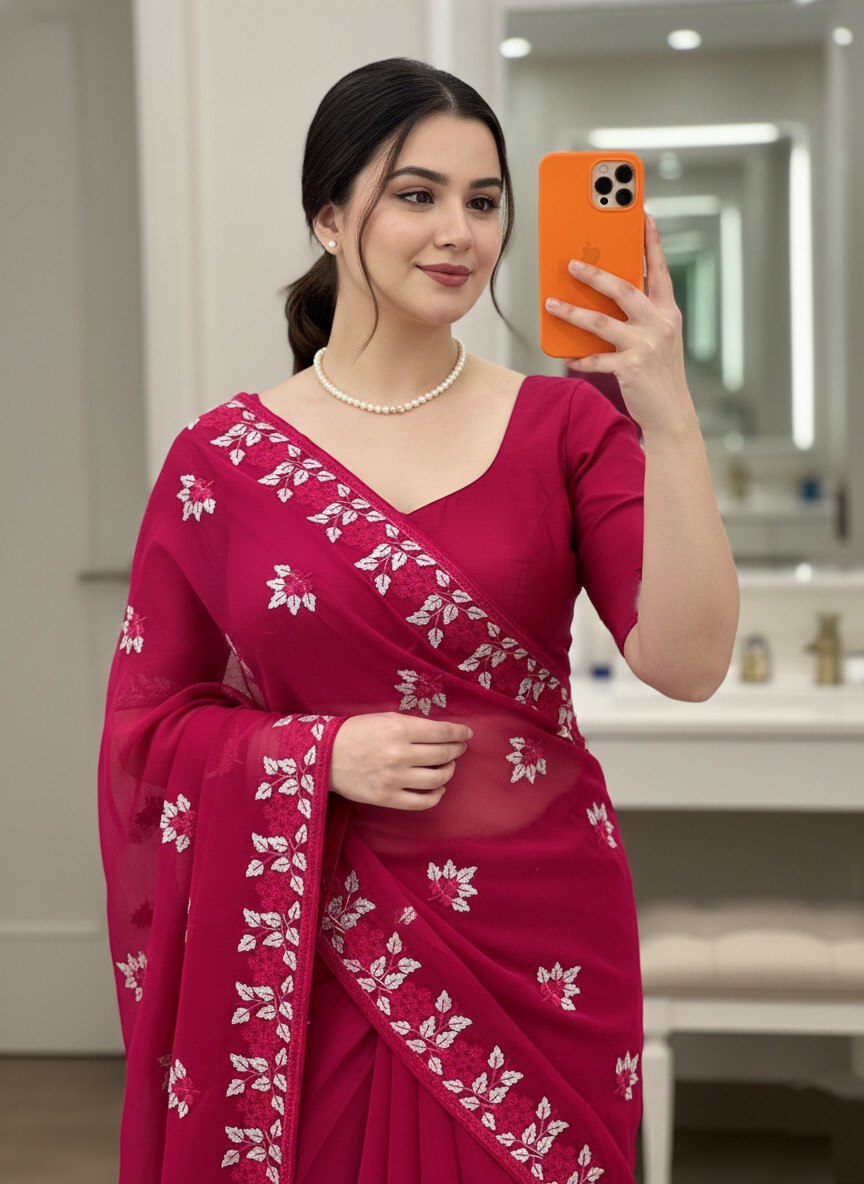New Women's Party Wear Soft Net Saree