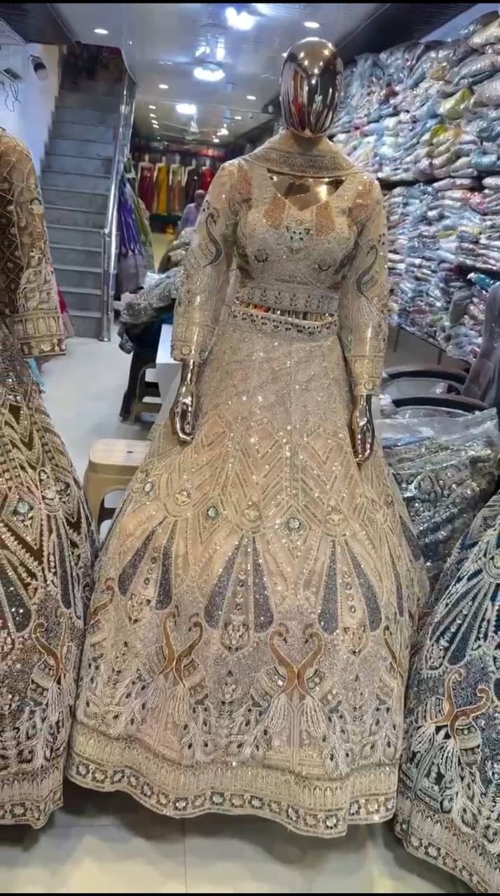 Soft Net Codding Worked Designer Wedding Wear Lehenga Choli