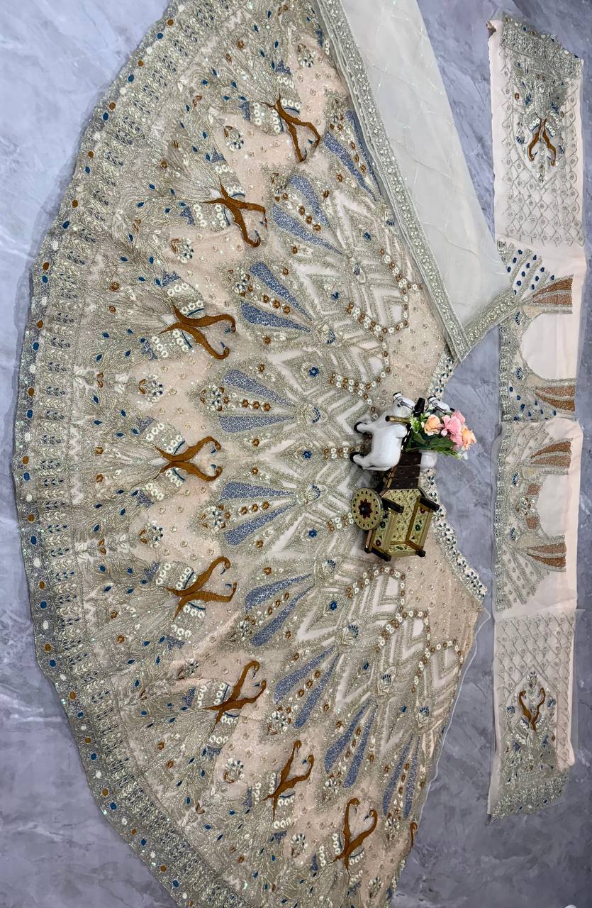 Soft Net Codding Worked Designer Wedding Wear Lehenga Choli