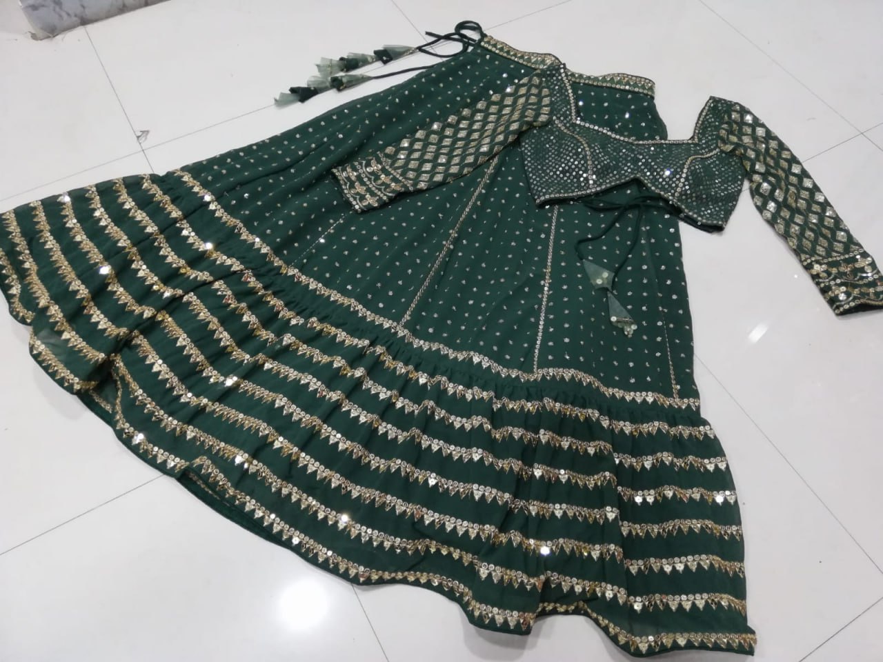 Beautiful Wedding Wear Georgette Sequence Work Fancy Lehenga Choli