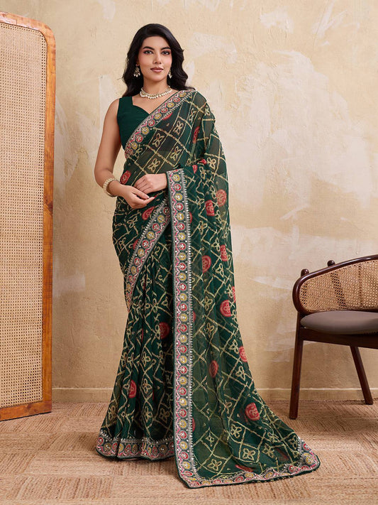 New Women's Wedding Wear Georgette Saree