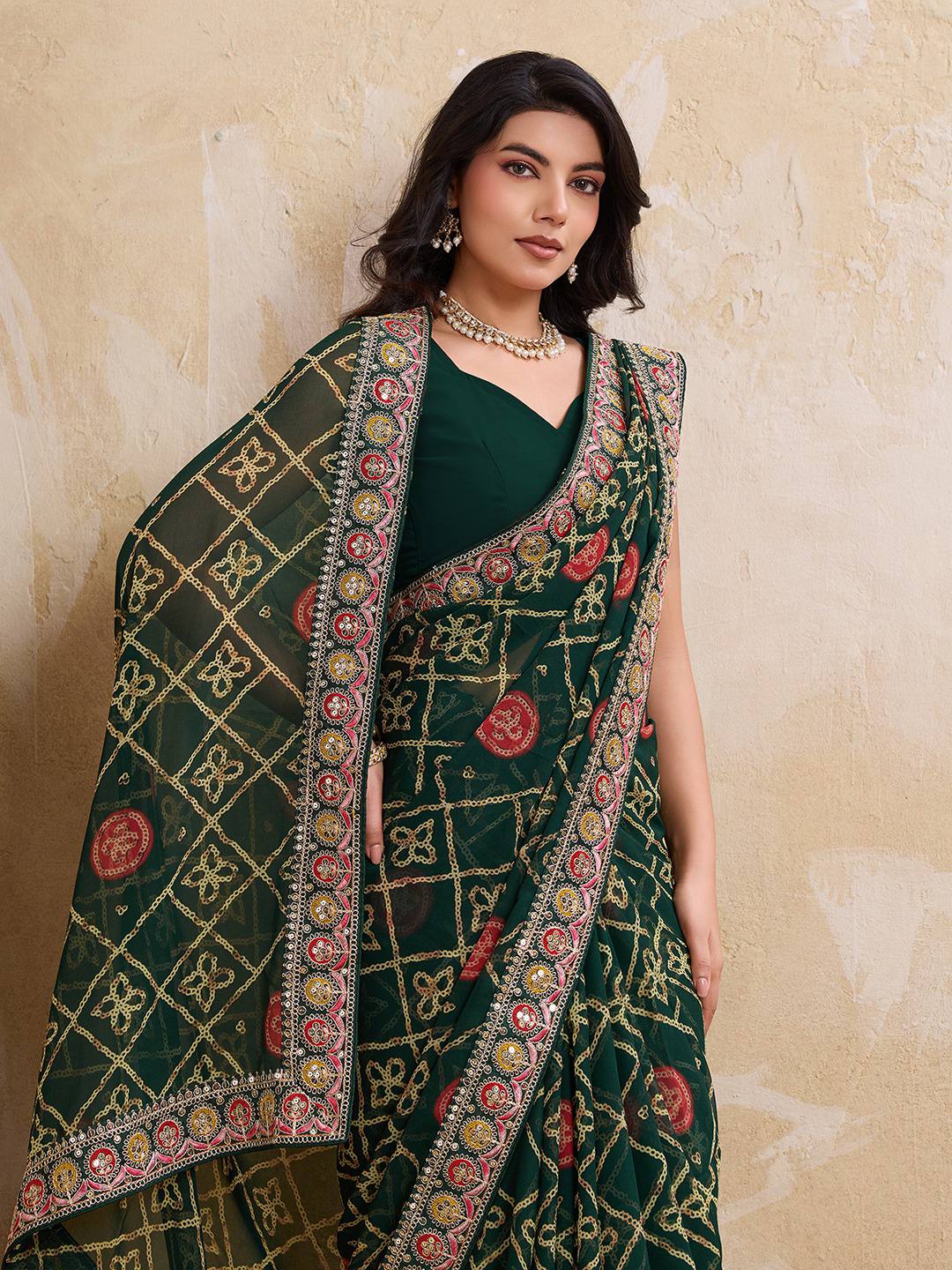 New Women's Wedding Wear Georgette Saree