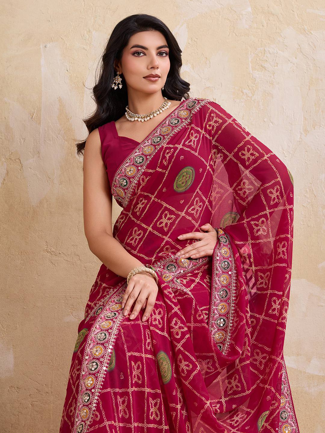 New Women's Wedding Wear Georgette Saree