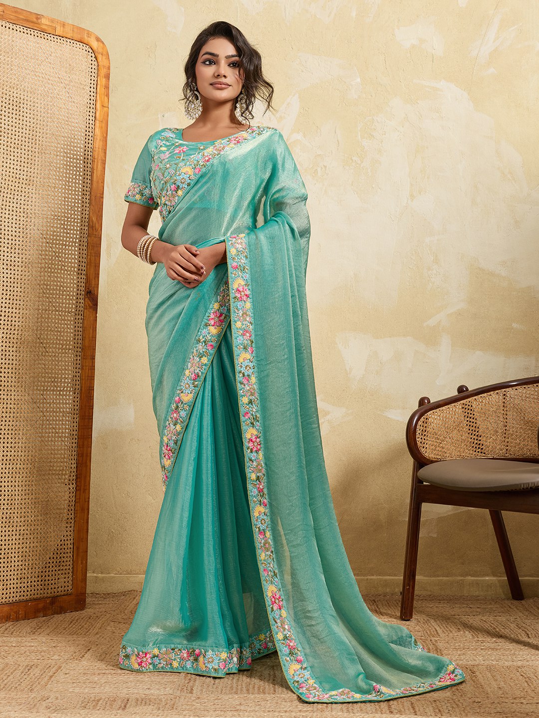 New Trendy Party Wear Fendy Chiffon Saree