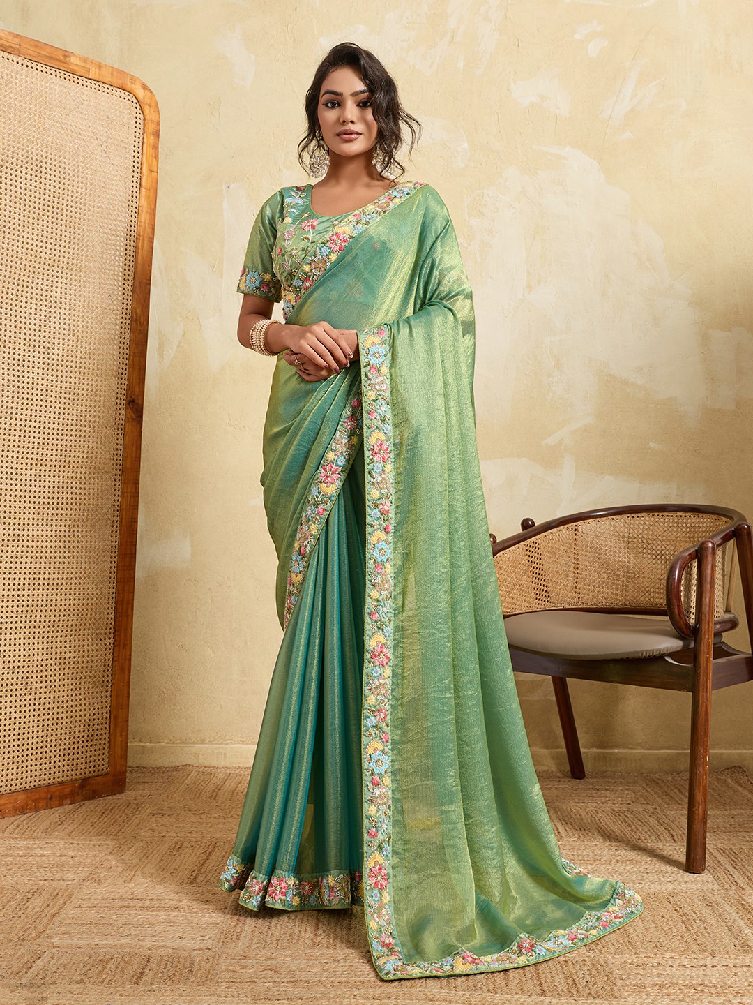 New Trendy Party Wear Fendy Chiffon Saree
