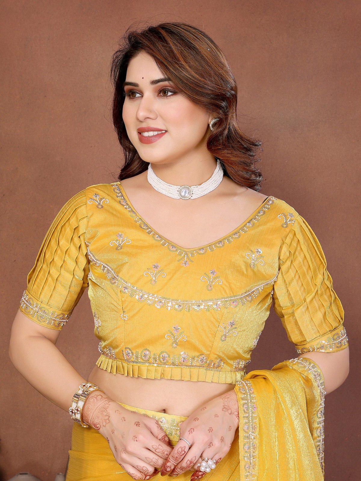 New Latest Trendy Party Wear Fendy Chiffon Saree