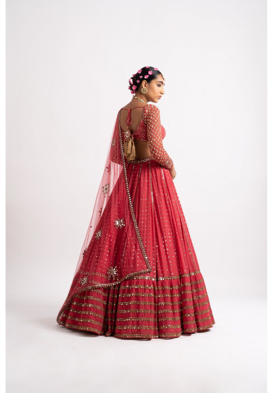 Beautiful Wedding Wear Georgette Sequence Work Fancy Lehenga Choli