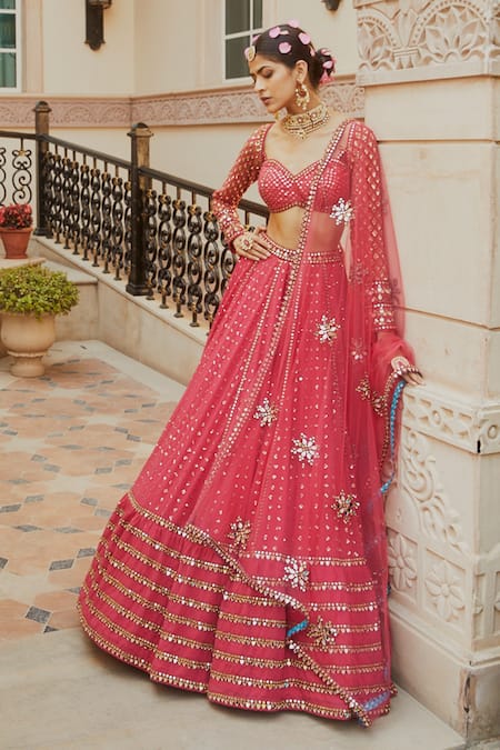 Beautiful Wedding Wear Georgette Sequence Work Fancy Lehenga Choli
