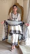 Traditional Kashmiri Thread Work Short Kurti with Trousers & Dupatta Set