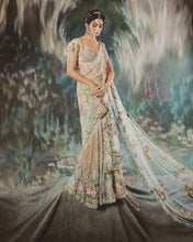 Load image into Gallery viewer, Light Color Organza Digital Print Sequence Work Fancy Saree
