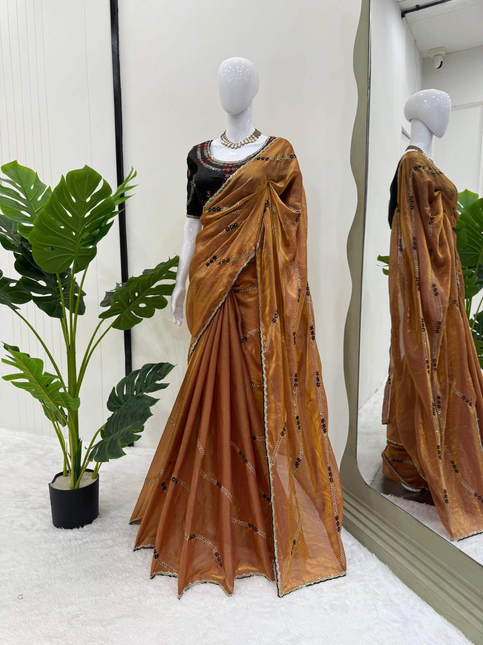 Soft & Shiny Fendy Silk Saree with Designer Blouse