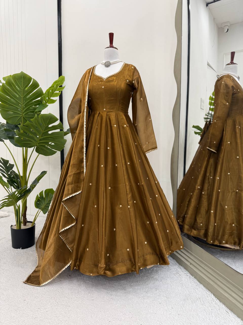 Rustic Gold Beauty  Designer Gown for Wedding Season