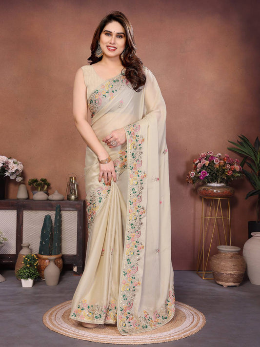 Womens New Trendy Party Wear Soft Silk Saree