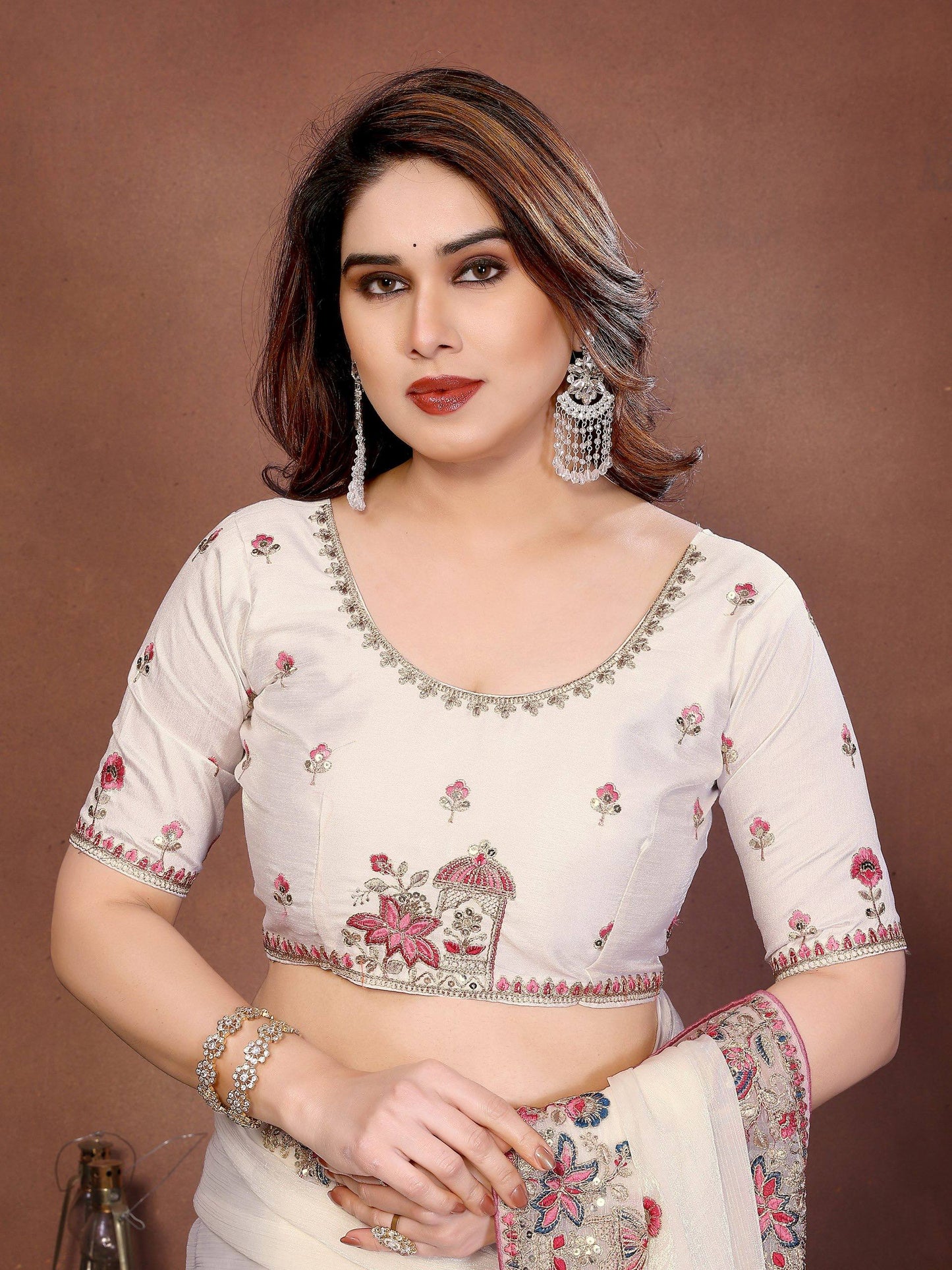 New Trending Party Wear Soft Fendy Chiffon Silk Saree