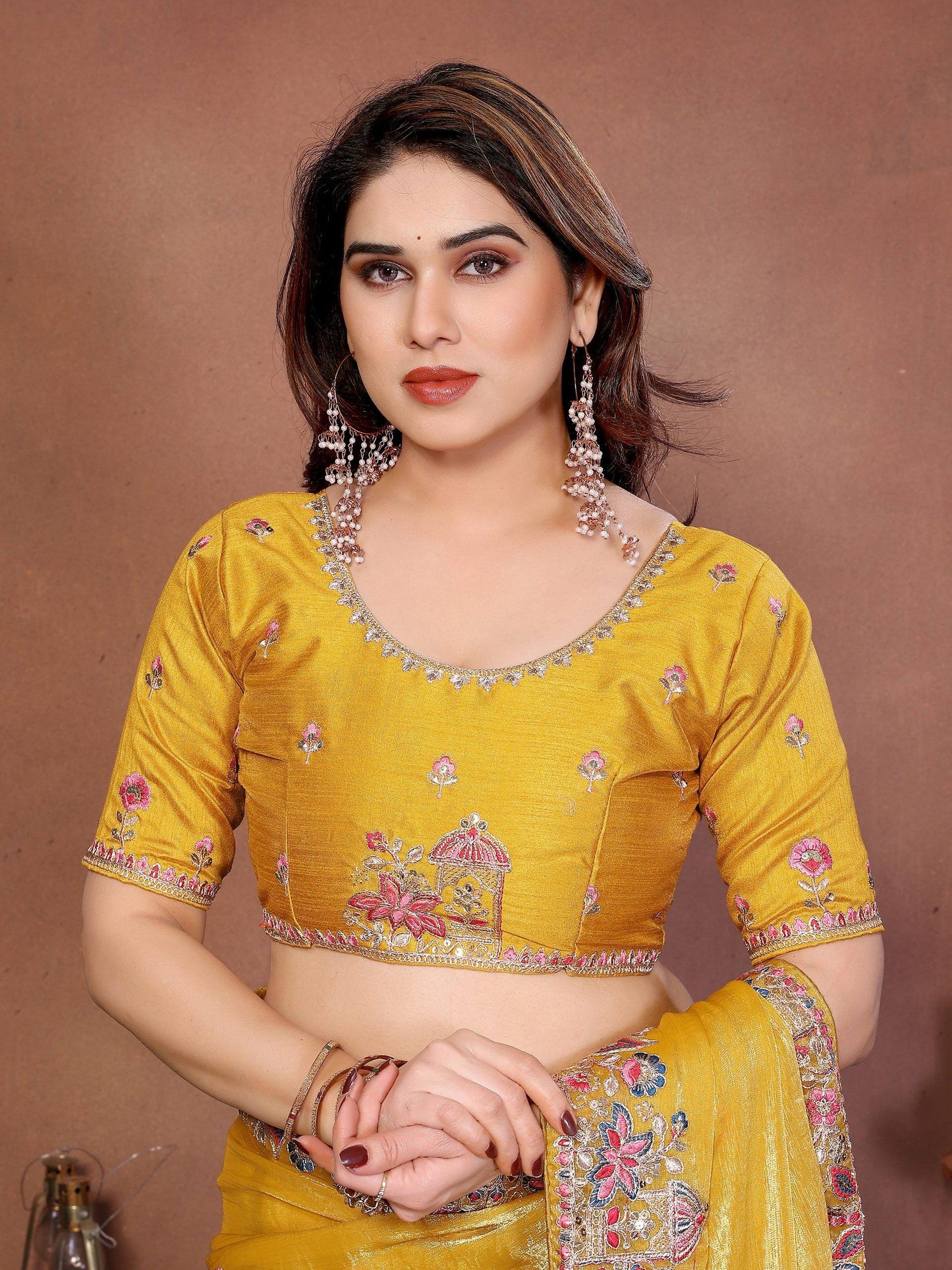 New Trending Party Wear Soft Fendy Chiffon Silk Saree