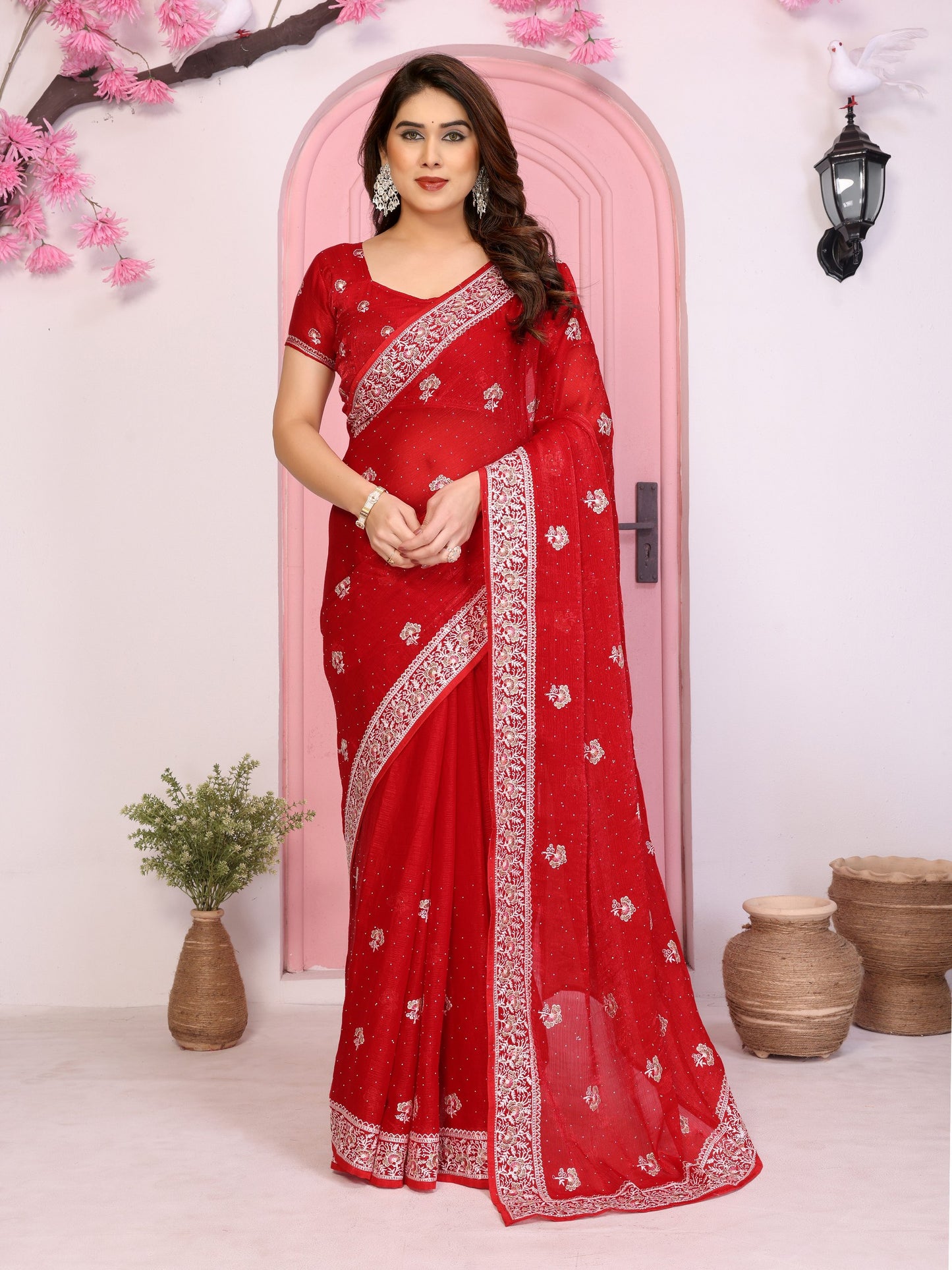 Latest Designer Party Wear Soft  Fendy Chiffon silk Saree