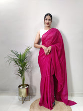 Load image into Gallery viewer, Beautiful Pure Georgette 2mm Sequence All Over Work Designer Saree
