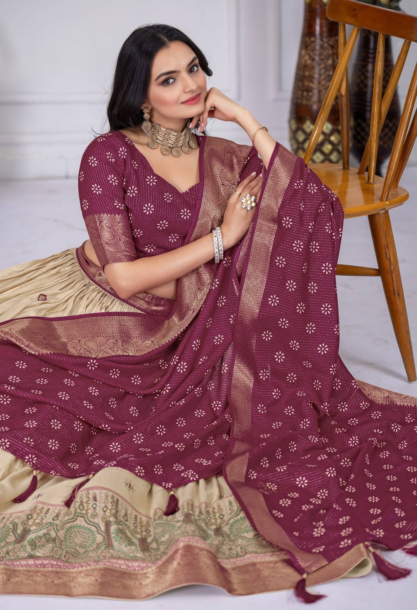 Heavy Lichi Jequard Silk Lehenga With Beautiful Jequard Dupatta