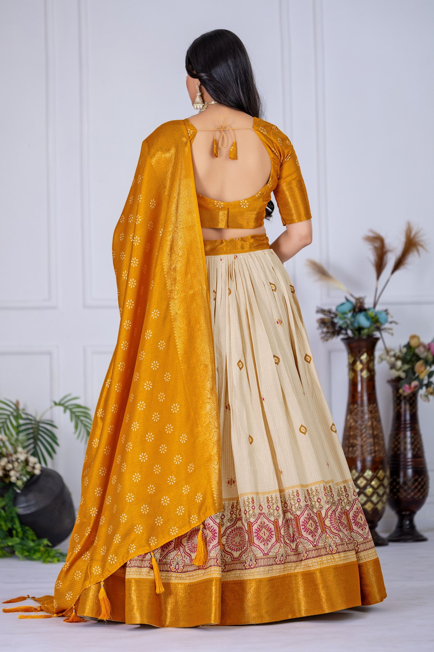 Heavy Lichi Jequard Silk Lehenga With Beautiful Jequard Dupatta