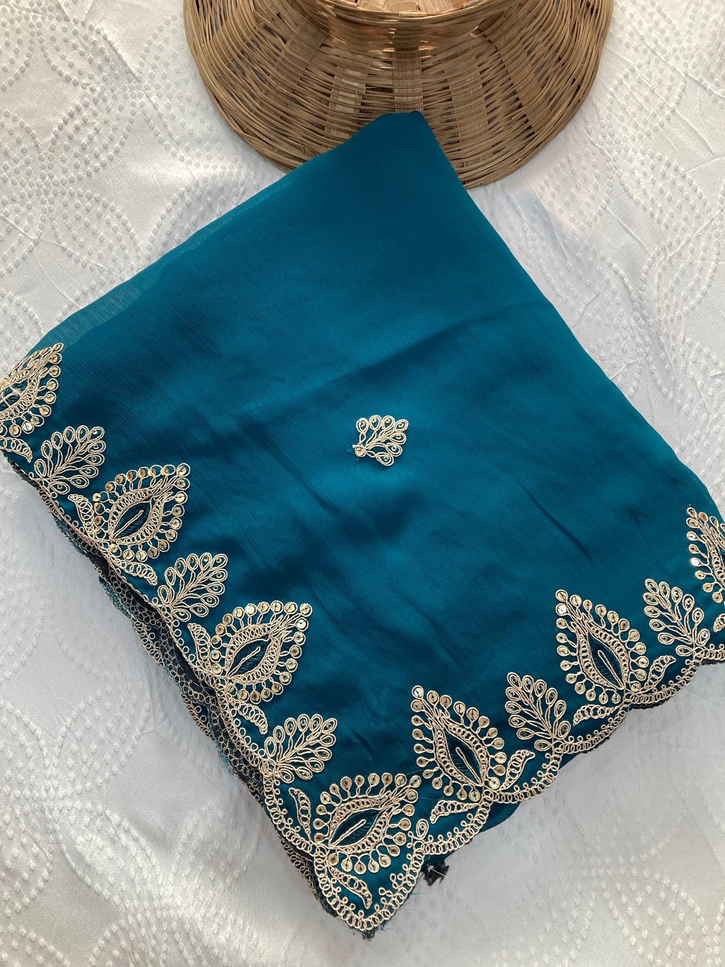 Party Wear Soft Shattin Chiffon Saree