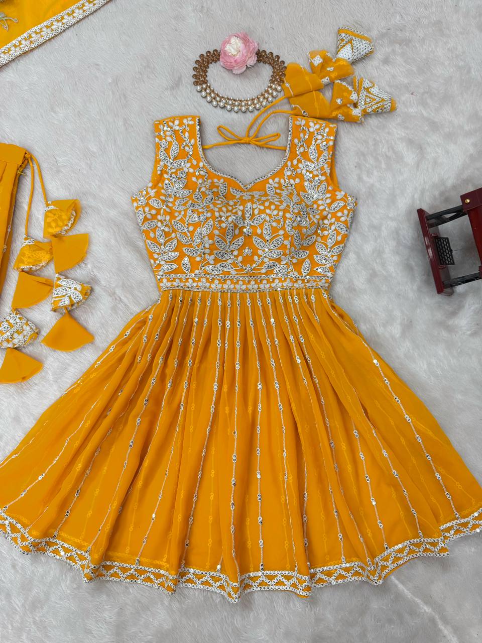 Letest Designer Foux Georgette Lehenga Top Full Stiched