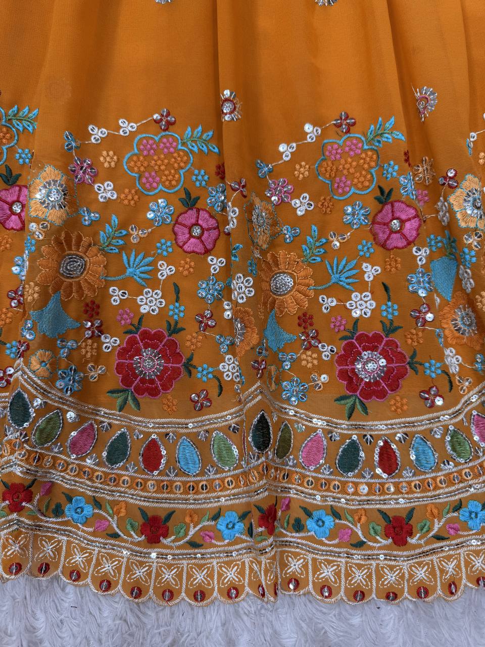 Mustard Colour Wedding Function  Foux Georgette Lehenga Choli