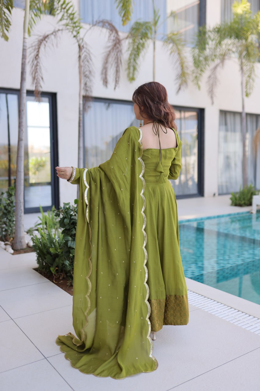 New Women's Latest Trendy Festive Embroidered Anarkali Set