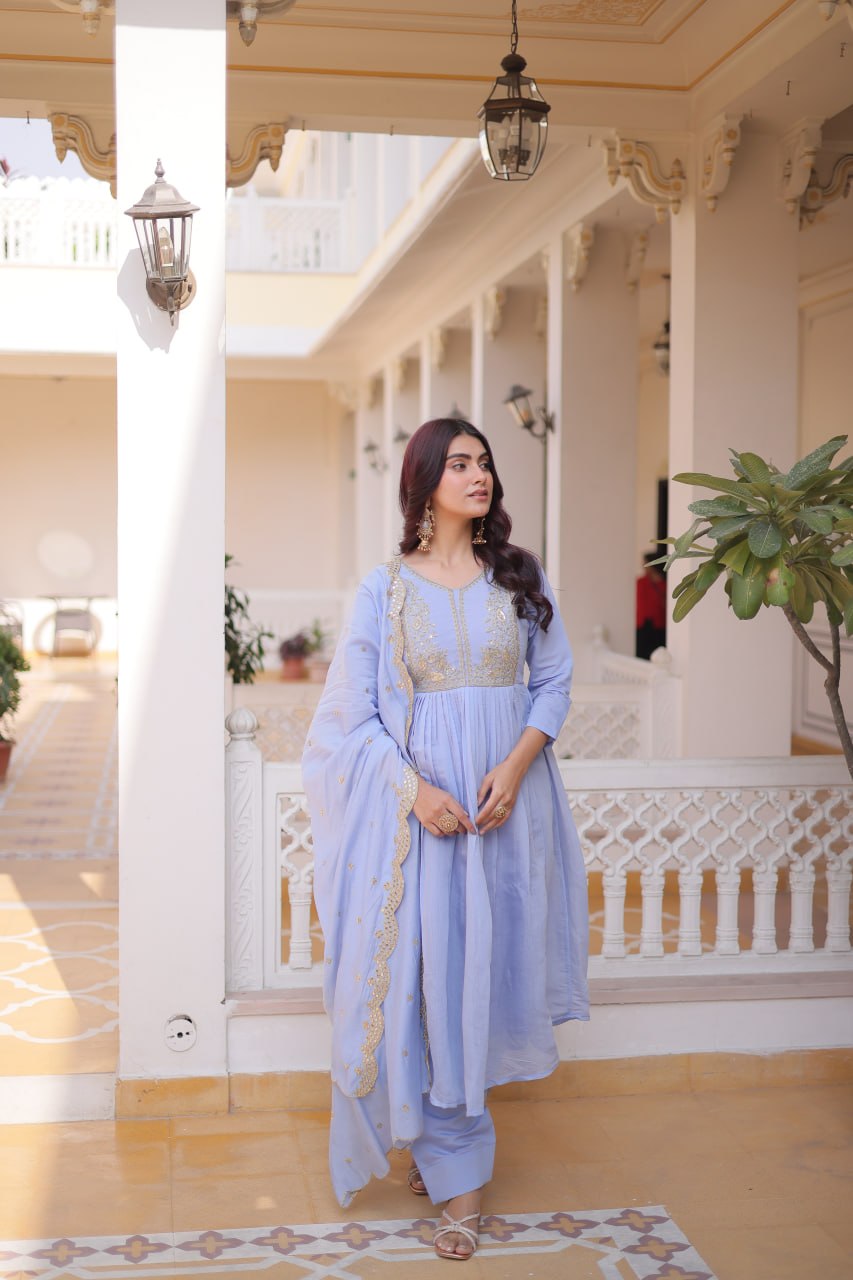 New Latest Trendy Embroidered Ethnic Suit Set for Women