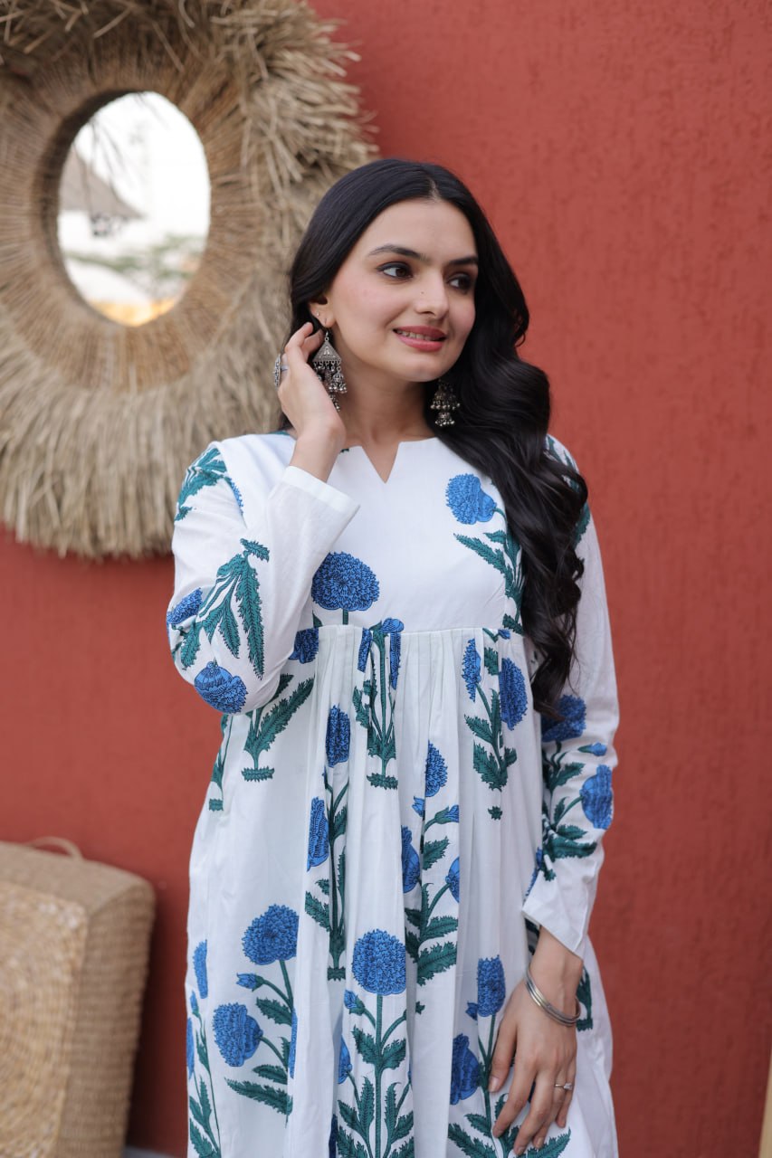 Summer New Latest  Daily Wear Floral Print Kurta and Palazzo Set