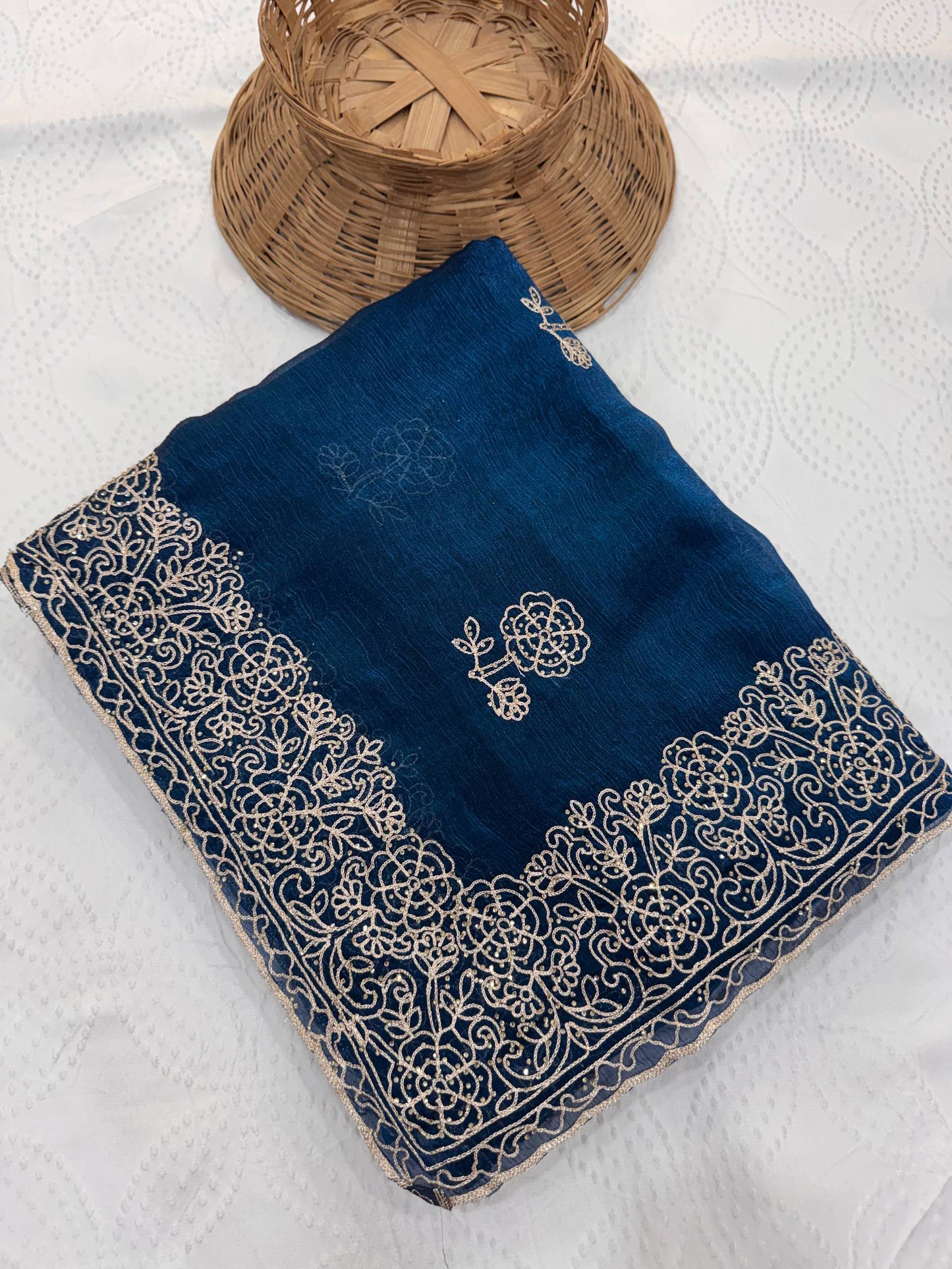 New latest Party Wear Soft Fendy Chiffon Silk Saree