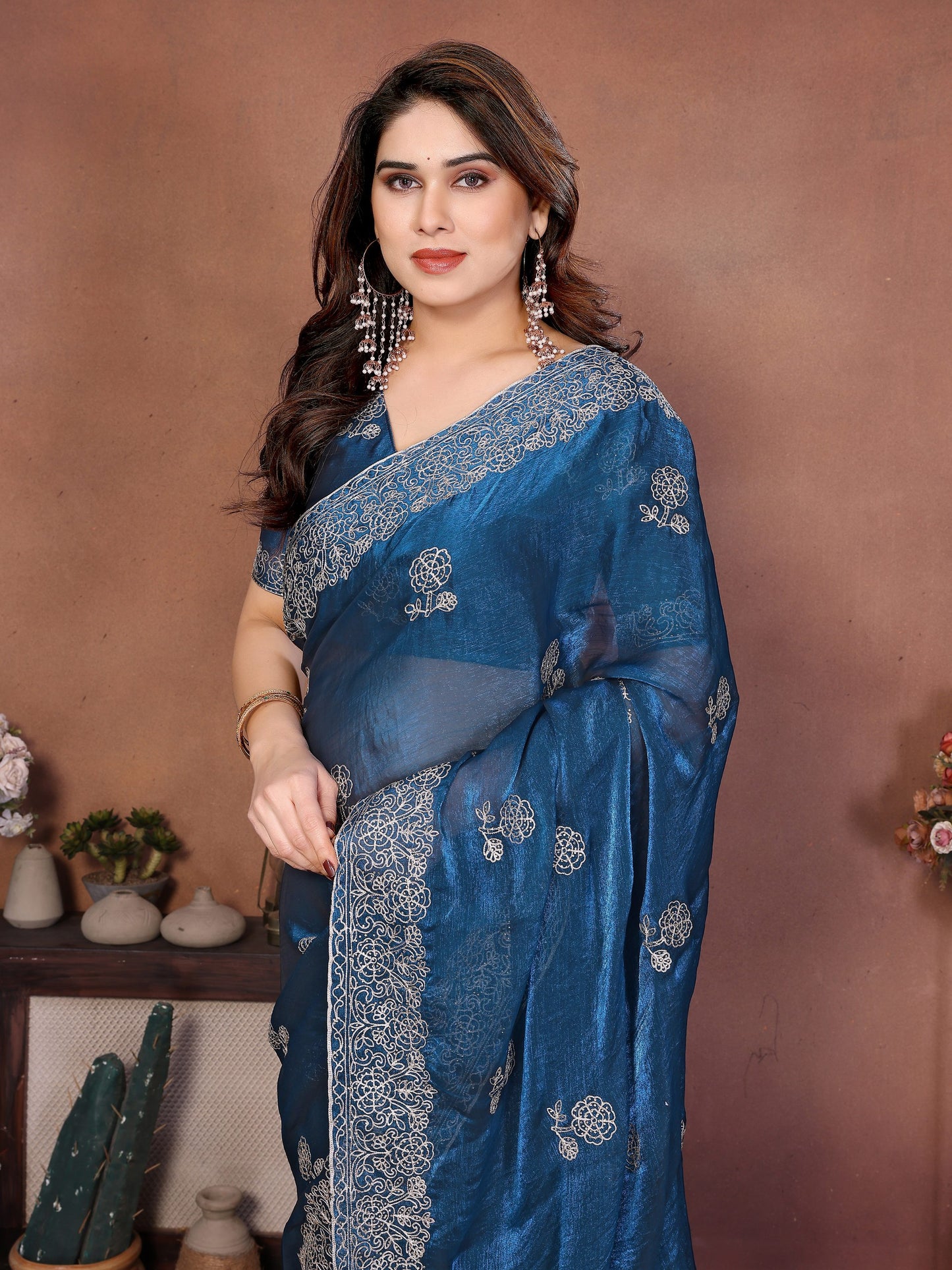 New latest Party Wear Soft Fendy Chiffon Silk Saree