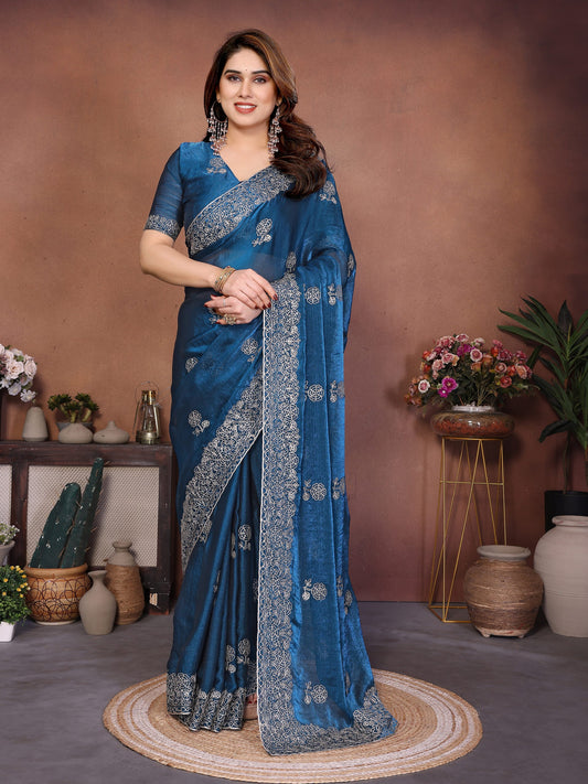 New latest Party Wear Soft Fendy Chiffon Silk Saree