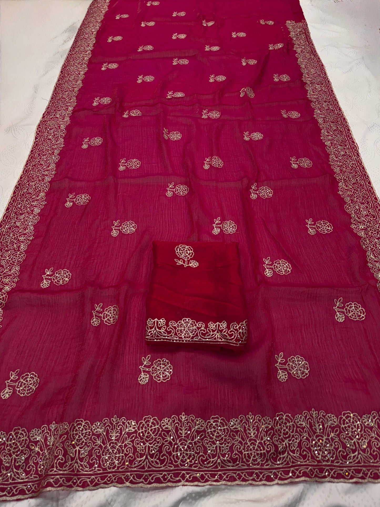 New latest Party Wear Soft Fendy Chiffon Silk Saree