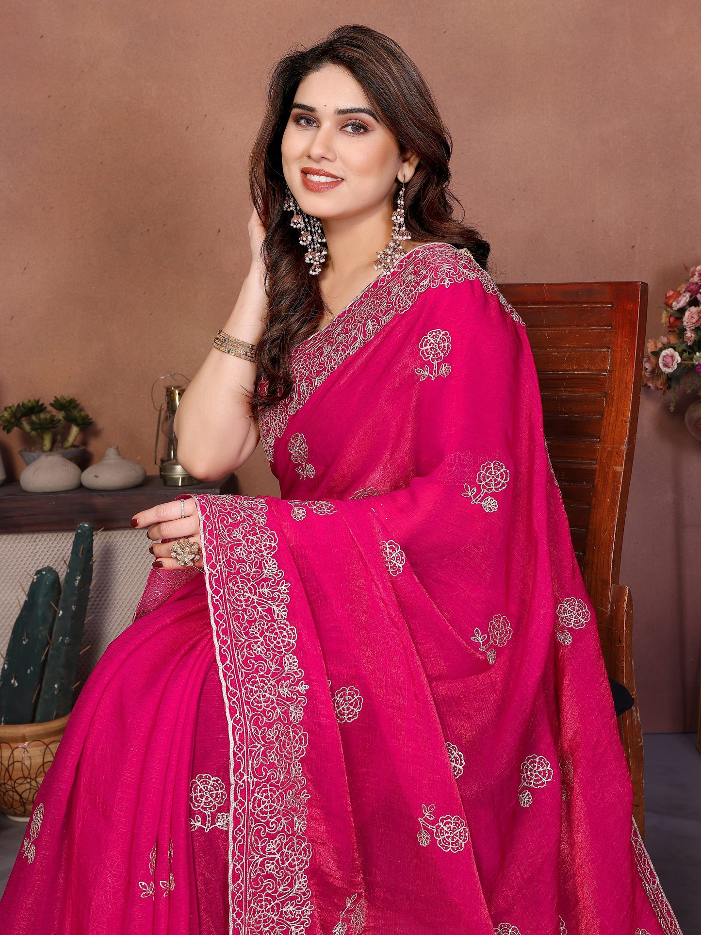New latest Party Wear Soft Fendy Chiffon Silk Saree