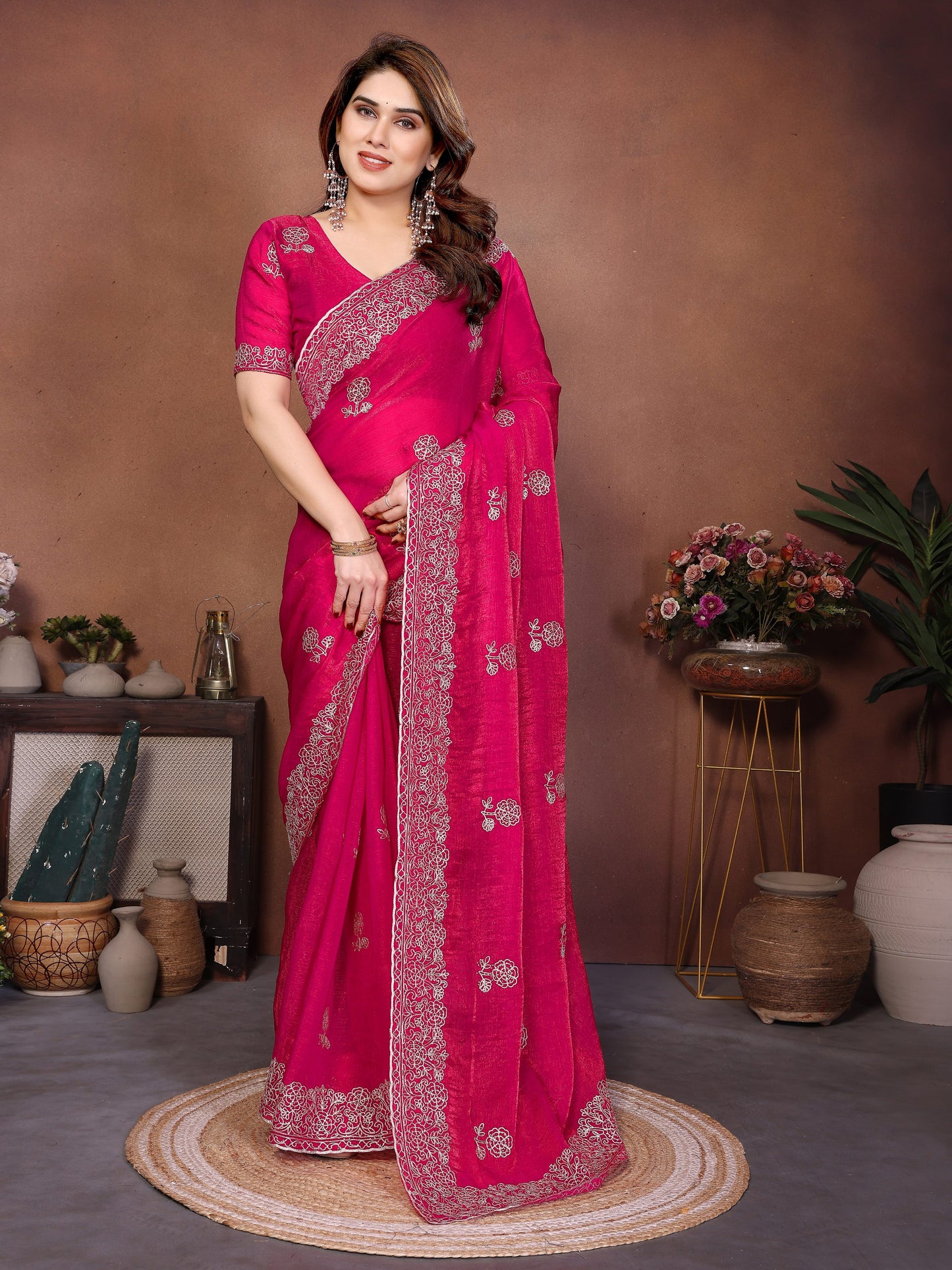 New latest Party Wear Soft Fendy Chiffon Silk Saree