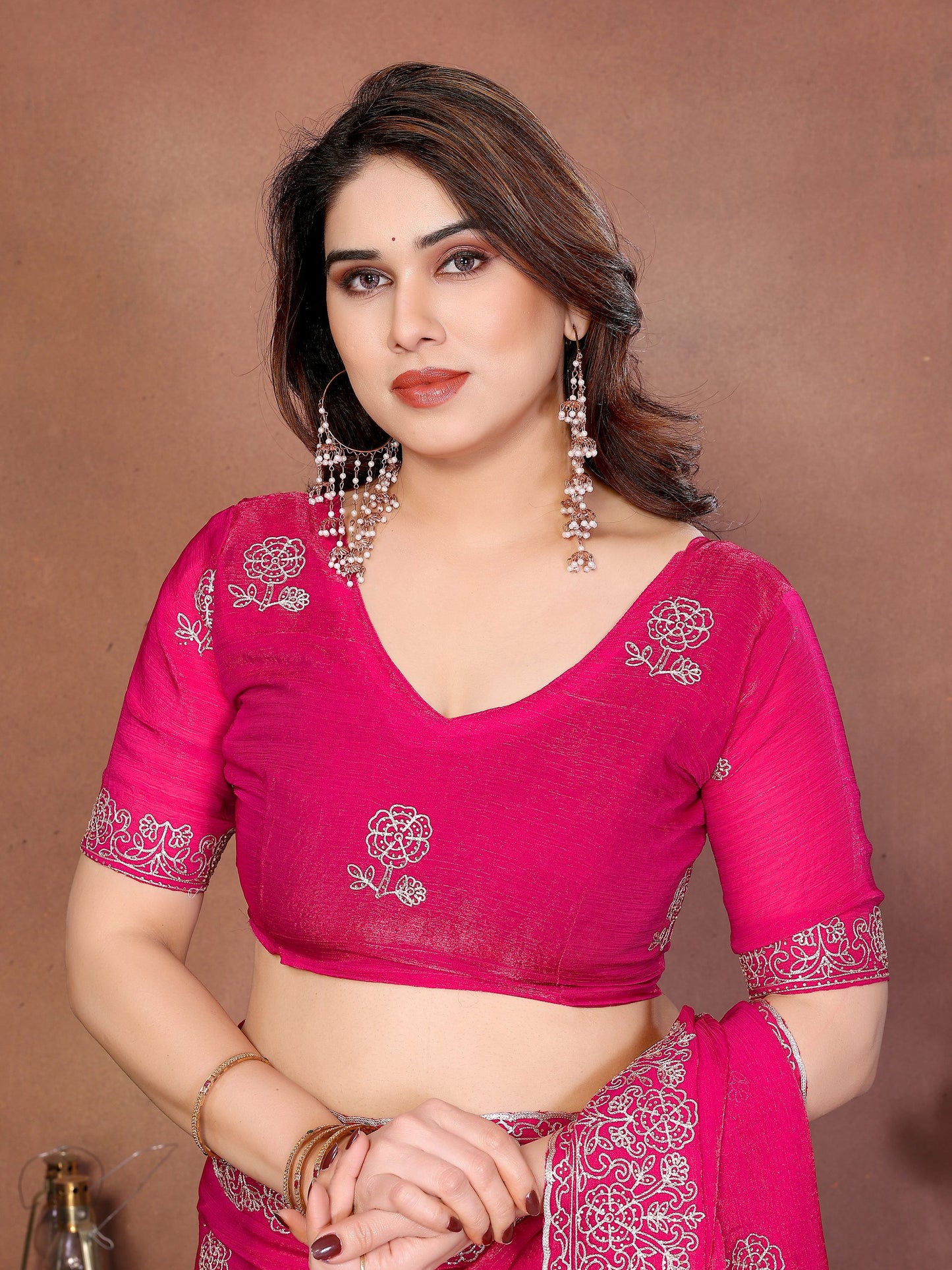 New latest Party Wear Soft Fendy Chiffon Silk Saree