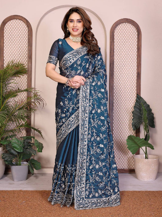 Womens New Trendy Party Wear Rangoli Silk Saree