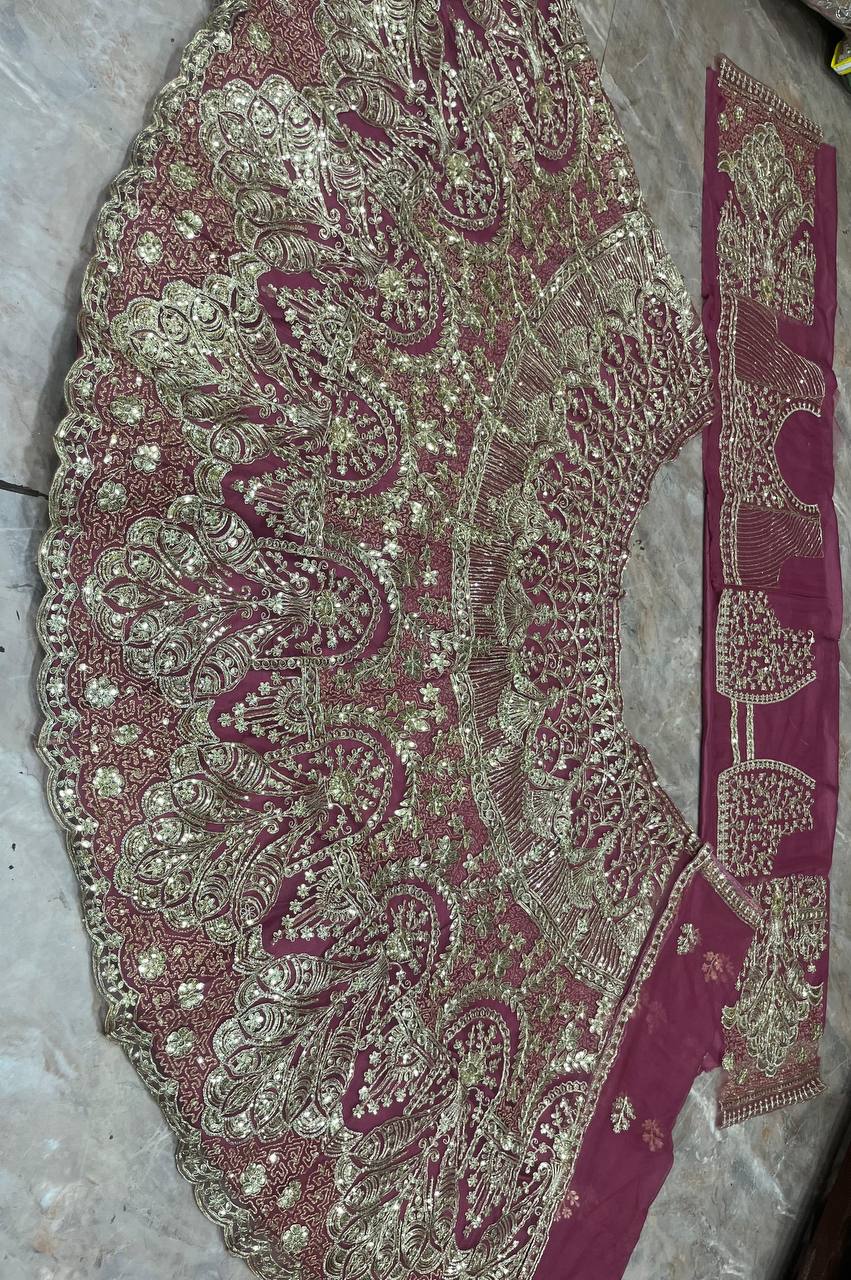 Pink Color Net Embroidered Lehenga Choli For Women